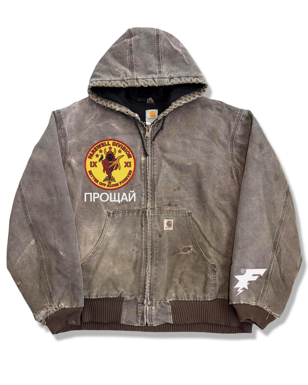 0.0100925 THRASHED VINTAGE CARHARTT JACKET TAN (XL)