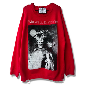 “GRASPING DEATH” DISTRESSED SWEATER