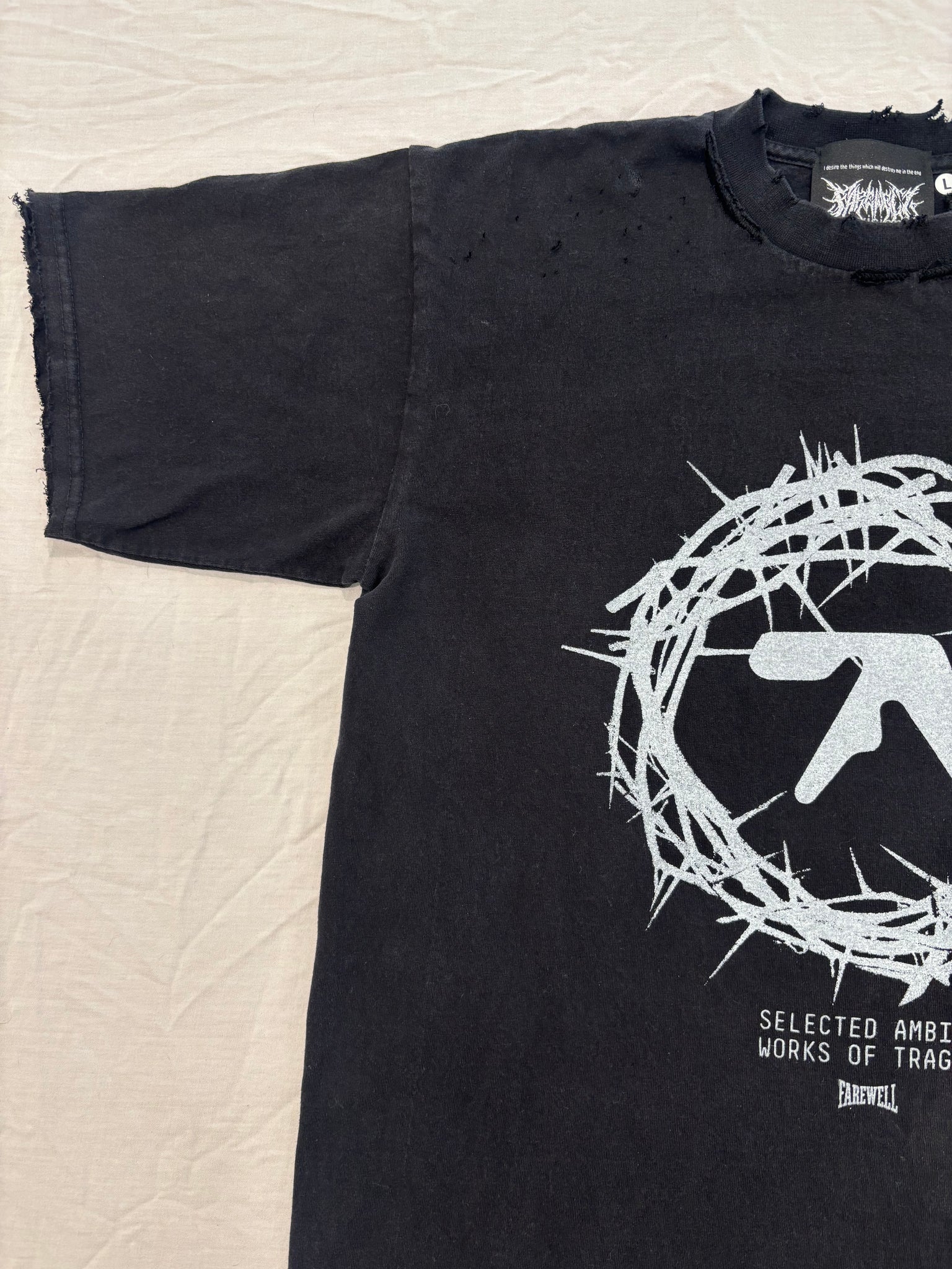 "AMBIENT TRAGEDY" DISTRESSED VINTAGE TEE 1OF1 (LARGE) 1OF5