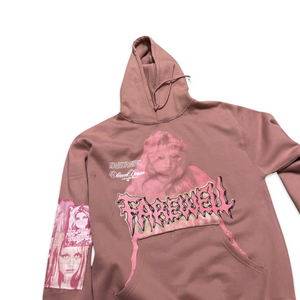 GIRLS HEAVYWEIGHT PATCHWORK HOODIE( DUSTY PINK)