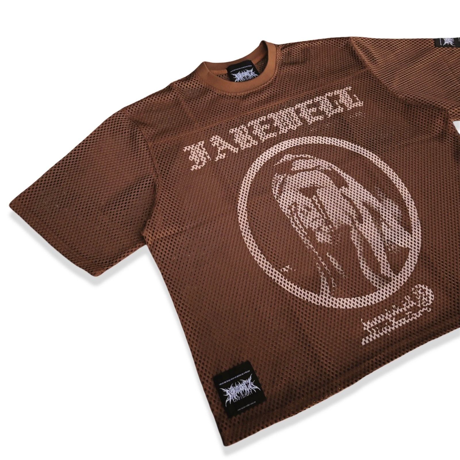 MOCHA MESH OVERSIZED CROP JERSEY