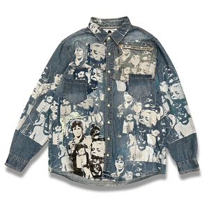 LIFE&CRIMES DENIM PATCHWORK SHIRT