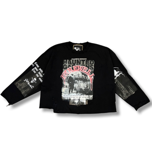 1OF1 HAUNTED GARDENS OVERSIZED CROP SWEATSHIRT