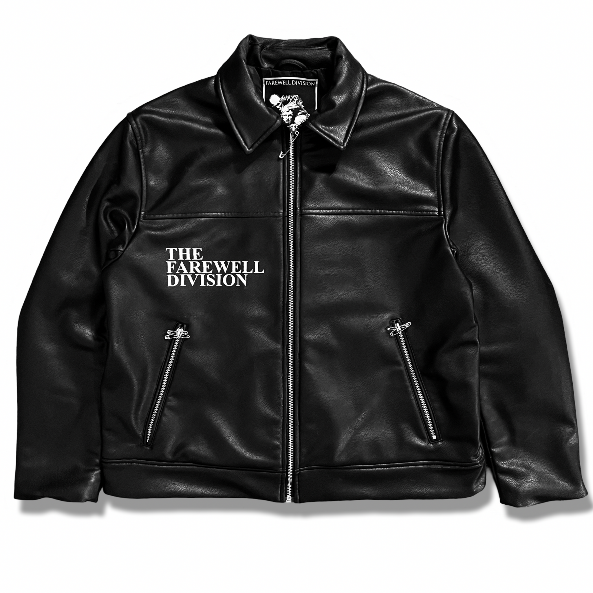 VEGAN LEATHER ZIP FRONT JACKET 1/1