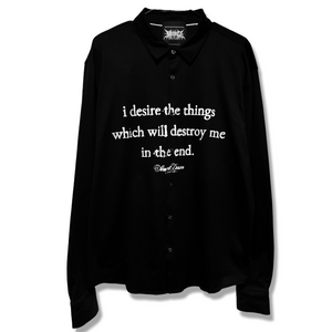 “DESIRES” BLEED PRINT BUTTON UP SHIRT 1of1 XL