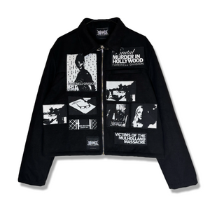 "HOLLYWOOD MASSACRE" ZIP FRONT CROPPED JACKET (LARGE)