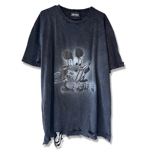 "HOW TO KILL" DISTRESSED STONE WASH TEE (1OF1 XL)