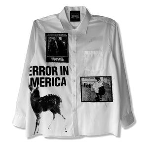 "TERROR.IN.USA." OVERSIZED CROPPED OXFORD (1OF1)