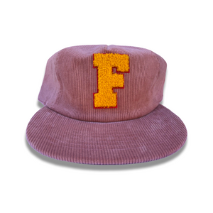 F PANEL DUSTY PINK CORD HAT