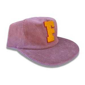 F PANEL DUSTY PINK CORD HAT