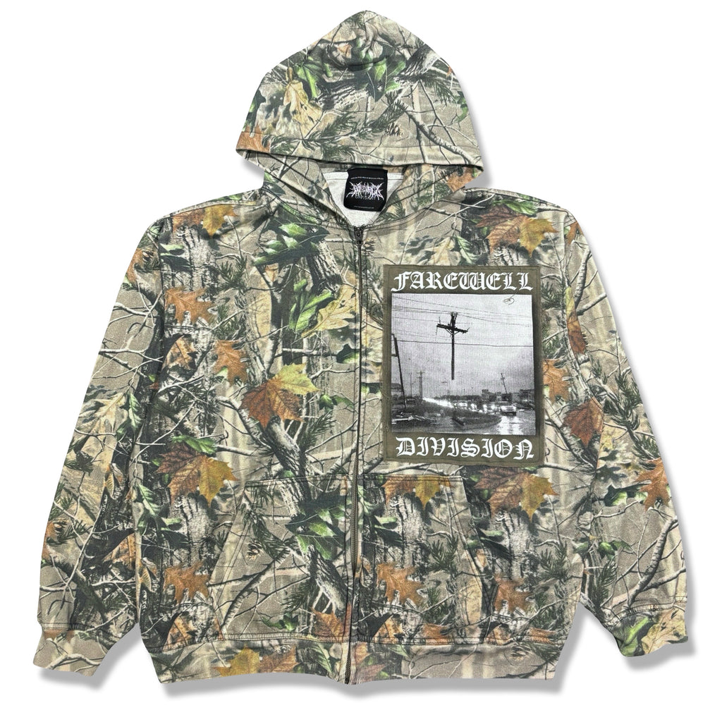 0.091125 ZIP FRONT HEAVY CAMO HOODIE ( 2 PER SIZE MADE)