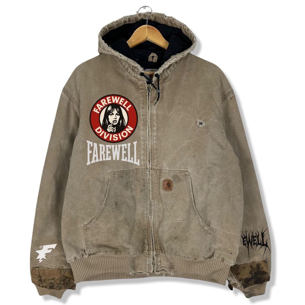 0.0100225 THRASHED VINTAGE CARHARTT JACKET TAN (XL)