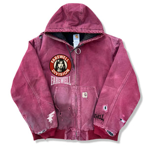 0.0100225 THRASHED VINTAGE CARHARTT JACKET WASHED RED (L/XL)