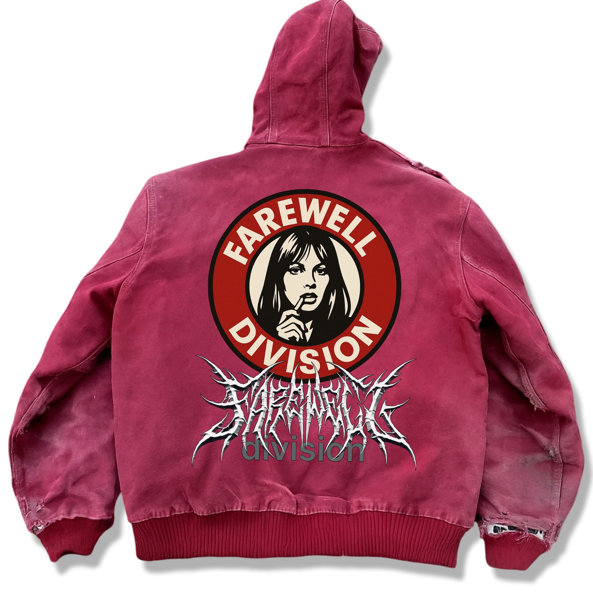 0.0100225 THRASHED VINTAGE CARHARTT JACKET WASHED RED (L/XL)