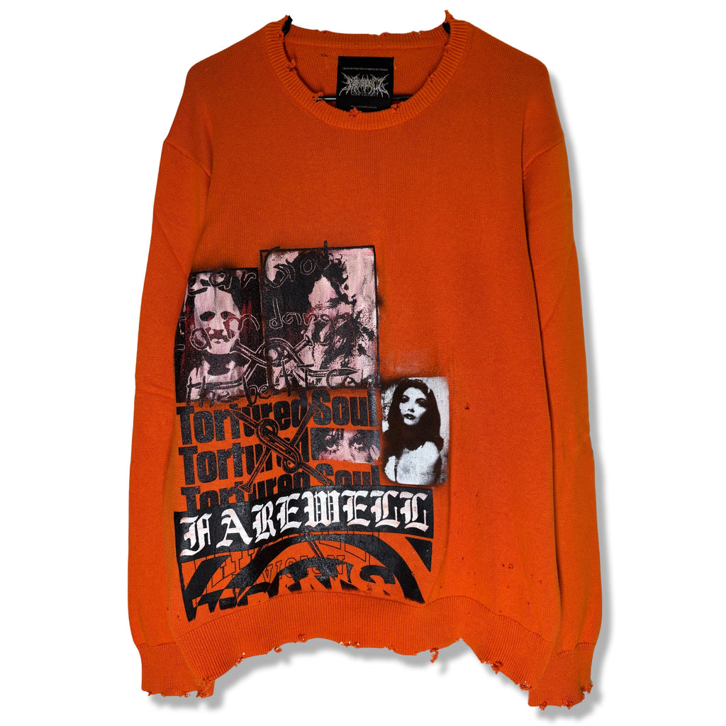 O.O101525 "LURKER" DISTRESSED KNIT SWEATER 1OF1 (XL)