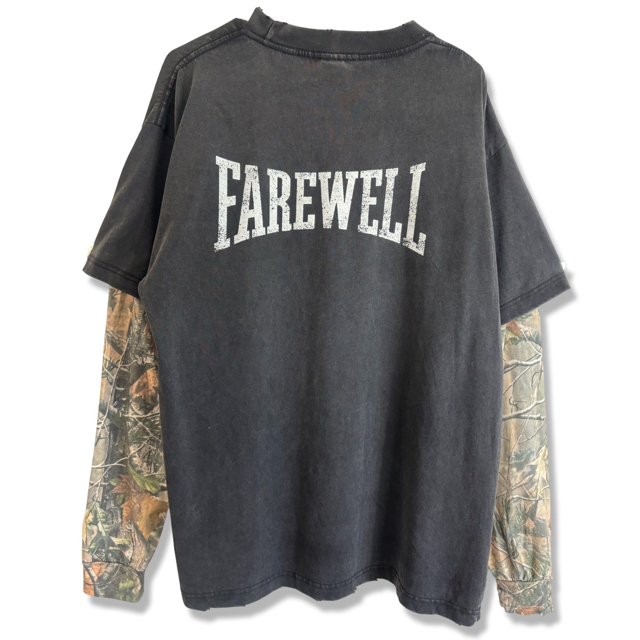 "ELECTROCRUCIFIX" WASHED HEAVYWEIGHT LAYERED TEE