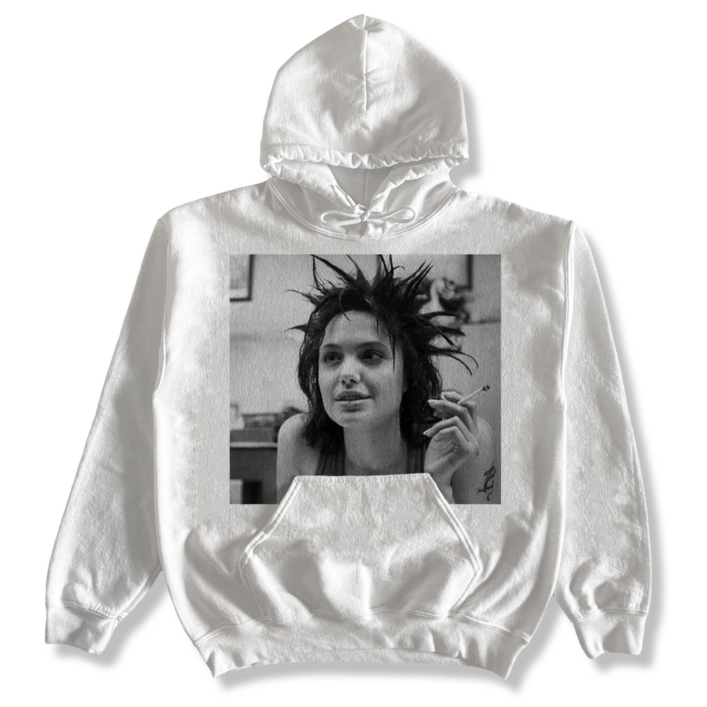 "CIGARETTE BREAK" IVORY HOODIE