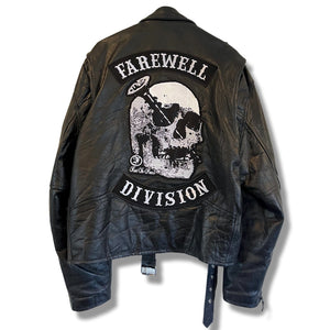 CUSTOM PATCHED LEATHER RIDER JACKET *ships mid october 2023*