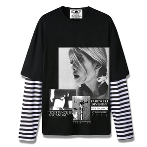 "LIVE.IN.PARIS." LAYERED LONGSLEEVE TEE