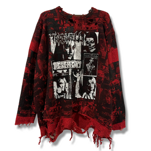 HOLLYWOOD FOREVER DISTRESSED SWEATER