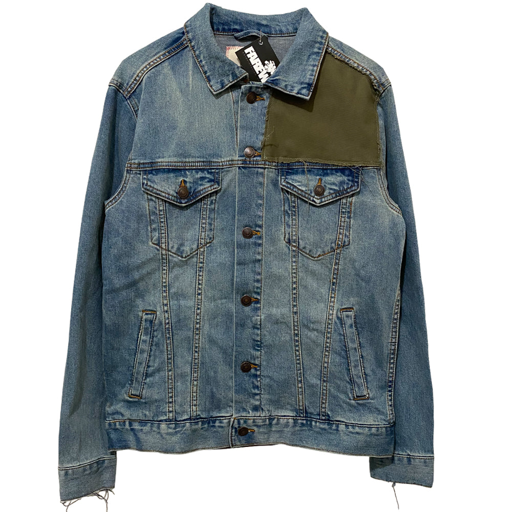"OLIVE PANEL" DENIM JACKET