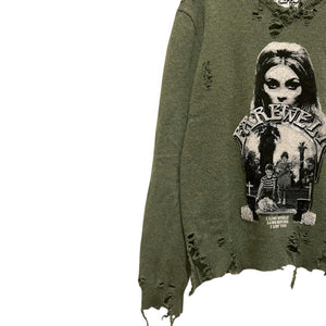 GRIEVANCE DISTRESSED SWEATER (EMERALD)
