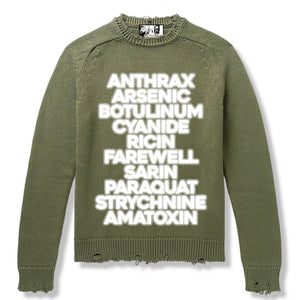 CHEMICALS DISTRESSED SWEATER (ARMY)