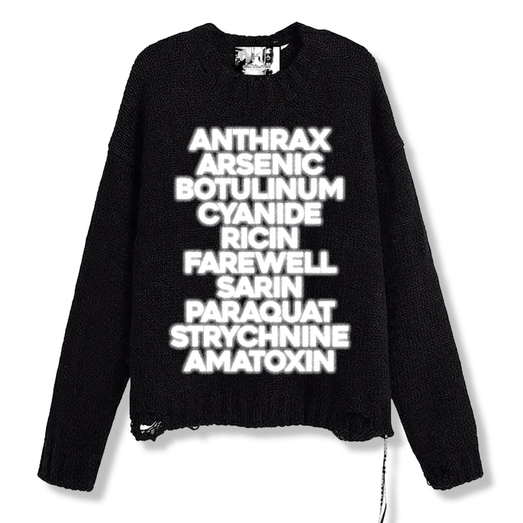CHEMICALS DISTRESSED SWEATER (BLACK)