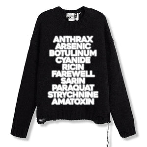 CHEMICALS DISTRESSED SWEATER (BLACK)