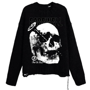 "SCREW FRACTURE" DISTRESSED SWEATER