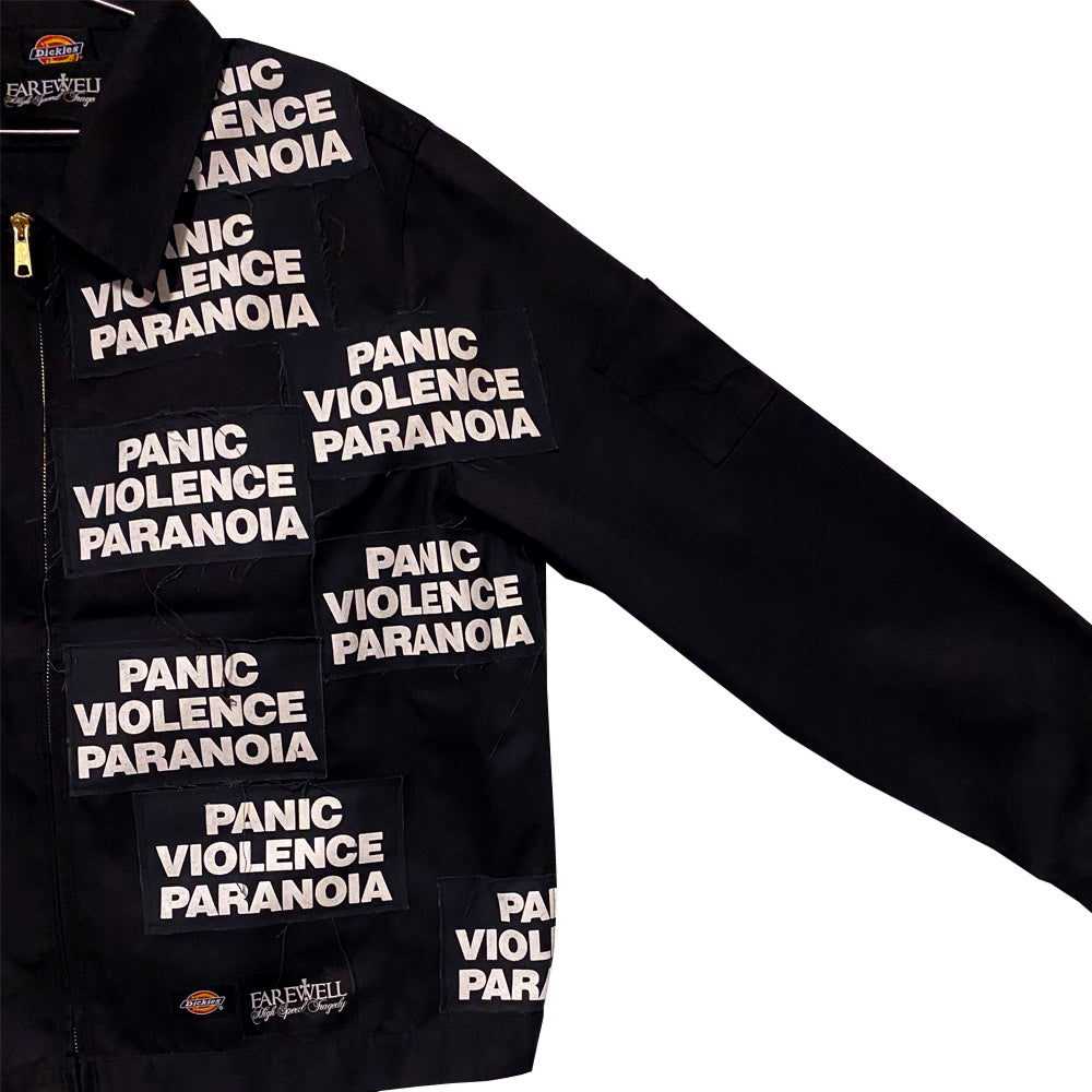 "PanicViolenceParanoia" dickies shop jacket