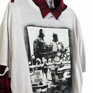 FEBRUARY ‘97 DISTRESSED TEE WITH SEWN FLANNEL