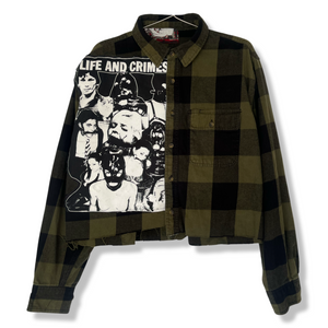 LIFE&CRIMES OVERSIZED CROPPED FLANNEL