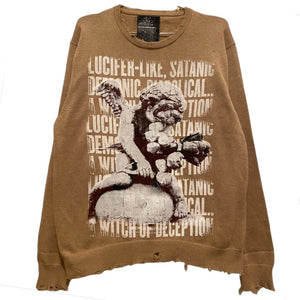 DISTRESSED MOURN SWEATER CAMEL