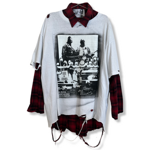 FEBRUARY ‘97 DISTRESSED TEE WITH SEWN FLANNEL