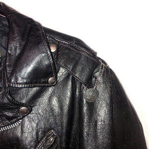 “corruption” vintage leather rider jacket