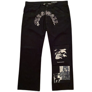 "Pinstripe Patched Trouser"